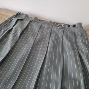 Love Too True Smokey Pinstripe Pleated Skirt